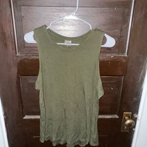 Olive Green Sleeveless Women's Top